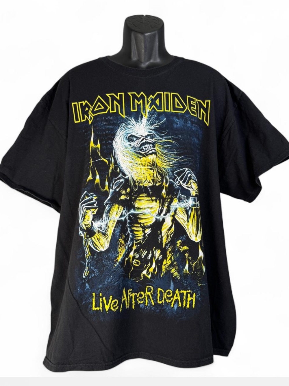 Iron Maiden Live After Death T Shirt Black Metal Band Tee Men Size 2XL